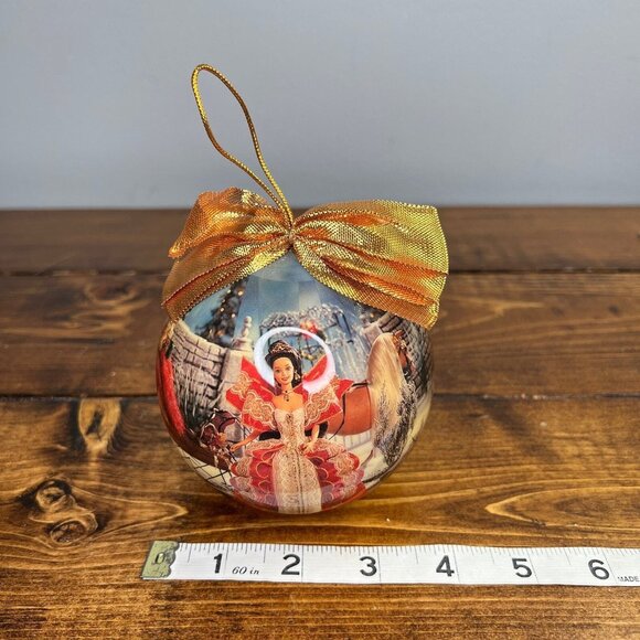 1997 Matrix Holiday Barbie Red Gown 4” Ornament Decoupage Doll Mattel Christmas - Picture 8 of 8